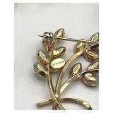 Beautiful Vintage Brooch Pin Lot including 1/20 12K GF Amber Rhinestone & Czechoslovakia Garnet Brooch