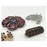 Beautiful Vintage Brooch Pin Lot including 1/20 12K GF Amber Rhinestone & Czechoslovakia Garnet Brooch