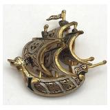 Vintage Jewelry including Spanish Galleon Brooch, Damascene Leaf Screwback Earrings and More!