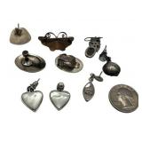 Vintage Sterling Silver Lot including Norway Sterling Butterfly Brooch and Siam Sterling (28 grams total weight)
