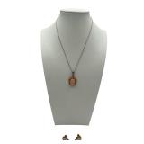 Vintage 14K Yellow Gold Cameo Pendant with 15" Necklace and 1/20 12K GF Cameo Screwback Earrings