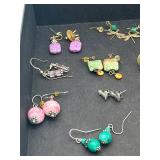 Vintage Earrings Lot with some Sterling & Turquoise