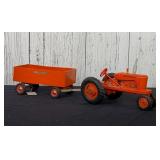 Vintage Allis Chalmers WD45 Tractor & Dump Wagon 1/16