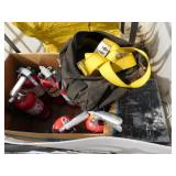 Misc. Lot of Fire Extinguishers, Safety Harness and Black & Decker 3/8 Corded Drill