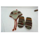Wool Hat & matching mittens