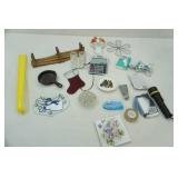 home decor lot: shoe horn, coat/hat rack and more