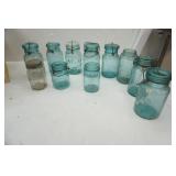 Vintage Canning Jars-blue colored