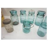 Vintage Canning Jars-blue colored