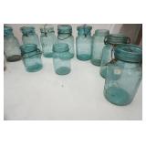 Vintage Canning Jars-blue colored