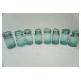 Vintage Canning Jars-blue colored