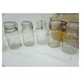 Vintage Canning jars , clear