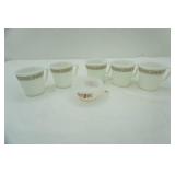 Vintage Pyrex mugs & Fire King bowl