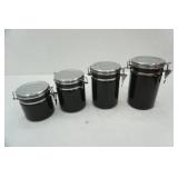 4 matching canister set (black, different sizes)