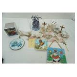 Home Decor Lot: ceramic, crosses, angels  & more