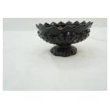 Fenton black hobnail glass pedestal candle holder
