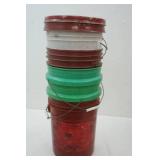 5  gallon buckets with 2 lids
