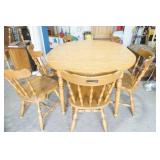 dining room table, 6 chairs, 2 leaf