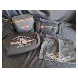 Harley Davidson lot (Soft Cooler, Throw Blanket, Pillow, Bag)