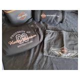 Harley Davidson lot (Soft Cooler, Throw Blanket, Pillow, Bag)