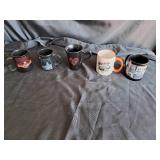 Harley Davidson Coffee mug lot, & 1 Piggy Bank