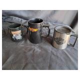 Harley Davidson Coffee mug lot, & 1 Piggy Bank