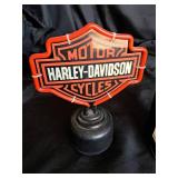 Harley Davidson lot (Sign - No cord, Oil Can ornament, Tour & Show Trailer)