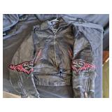 Diamond Plate Leather Jacket Size 2XL