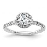 .75 Carat Diamond Halo Ring. Set in 14K White Gold Retail $ 3700.00