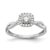 14K White Gold 5/8  Diamond Round Halo Engagement Ring . Retail $3800