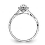 14K White Gold 5/8  Diamond Round Halo Engagement Ring . Retail $3800