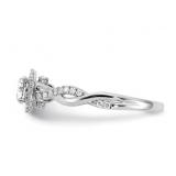 14K White Gold 5/8  Diamond Round Halo Engagement Ring . Retail $3800