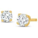 1.00 Carat Diamond Stud Earrings14K Gold Retail $1700