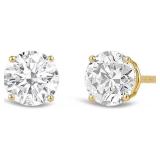 2.00 Carat Diamond Stud Earrings Stunning 14K Gold Retail $4200