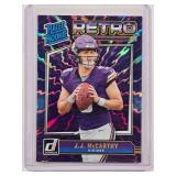 J.J. McCarthy 2024 Panini Donruss Rated Rookie Color Match No. 2