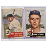 Lot of 2 1953 Topps Vintage Baseball Cards: Danny O