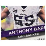 Anthony Barr 2020 Panini PRIZM Orange Refractor Football Card No. 221, Numbered 1/249