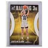 Caitlin Clark Rookie Insert 2024 Panini Donruss Raining 3s No. R1
