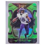 Justin Jefferson 2022 Panini Select Green Die Cut No. 50, Numbered 66/299