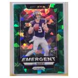 J.J. McCarthy Rookie 2024 Green Cracked Ice Panini Prizm No. 19