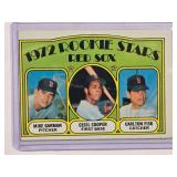 1972 Boston Red Sox Rookie Stars Baseball Card - Fisk, Cooper, Garman - No. 79
