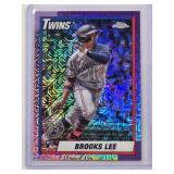 Brooks Lee 2025 Rookie Topps Chrome Mojo Purple Refractor No. T90C-49