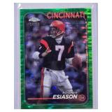 Boomer Esiason 2024 Topps Chrome Green Refractor  No. 27, Numbered 84/99