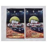 Lot of 2 -  2021 Topps Chrome Tennis Trading Cards Packs