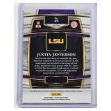 Justin Jefferson 2022 Panini Select Draft Picks Laser Prizm LSU Football Trading Card No. 49