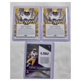 Lot of 3 Justin Jefferson Rookie LSU Tigers Rookie Football Cards