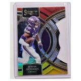 Justin Jefferson 2023 Panini Silver Prizm Die Cut Select  Vikings No. 175