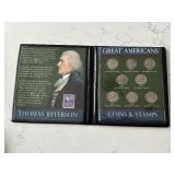 Jefferson Nickels and Stamp