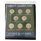 Jefferson Nickels and Stamp