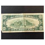 1950 B Green Seal $10 Federal Reserve Note