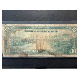 1914 Blue Seal $10 Dollar Federal Reserve Note